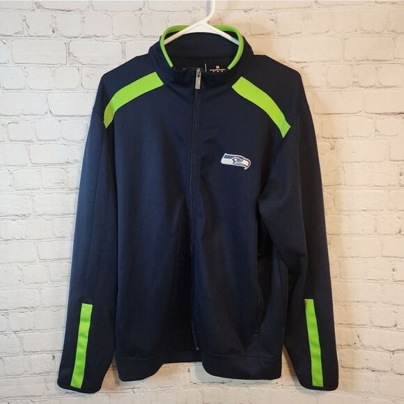 Men's Antigua "Seattle Seahawks" full zip fleece sweater, size Medium - Picture 1 of 4